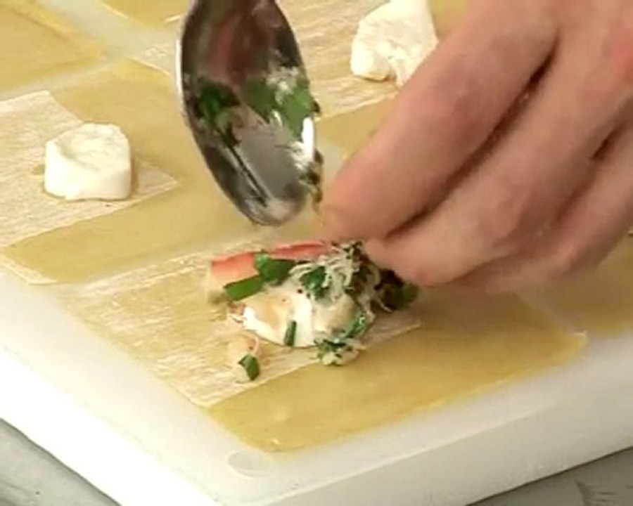 Recette de raviole crabe mozzarella