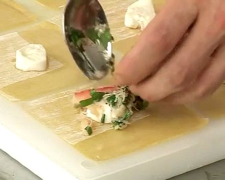 Recette de raviole crabe mozzarella