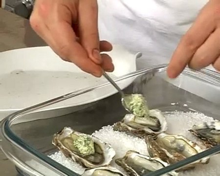 Recette d huîtres chaudes au beurre d'herbes