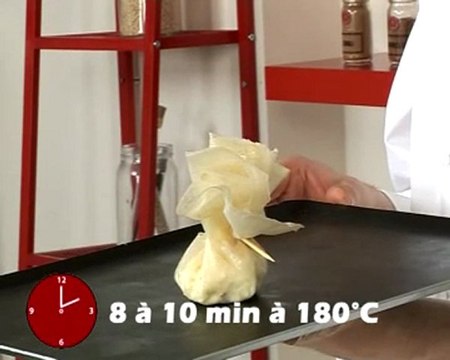 Recette de marinade de St Jacques et aumônières de radis rouges et noirs au chèvre frais