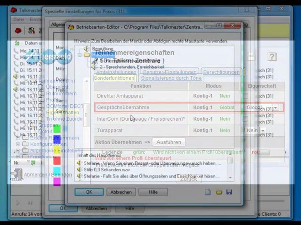 Anrufanzeige in einer arztpraxis