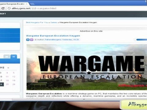 Wargame European Escalation Steam Serial Code (Keys)