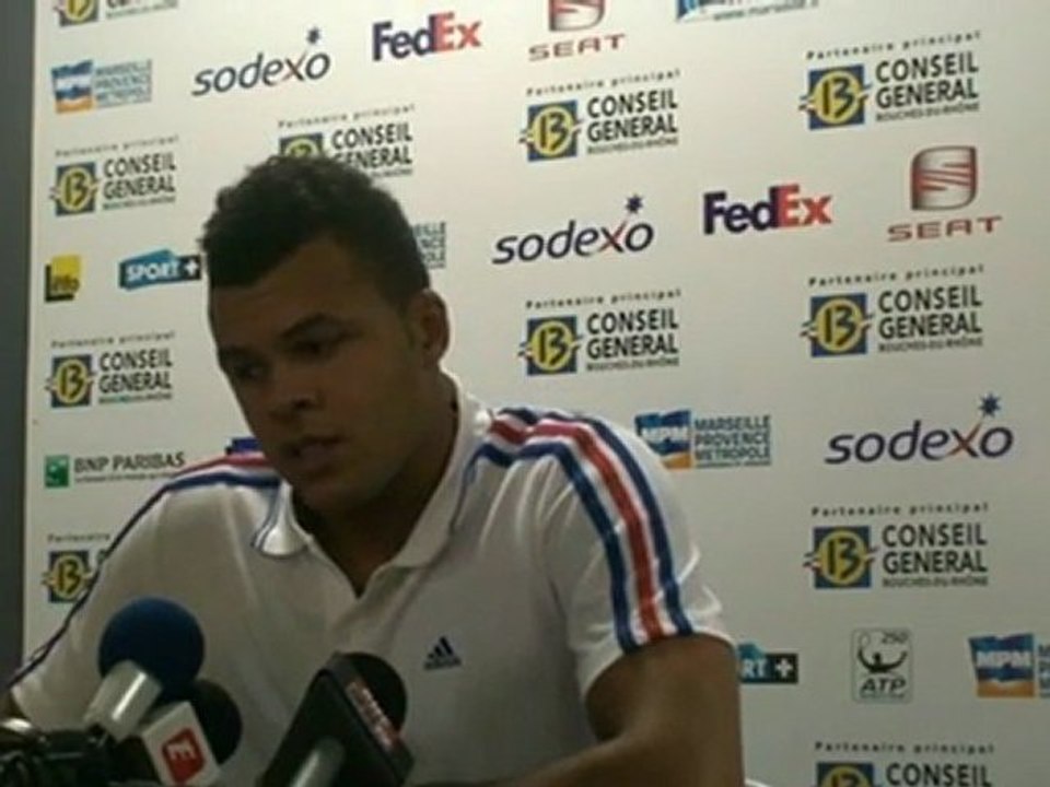 Conference de presse de J. Tsonga aprés avoir gagné contre E. Roger Vasselin