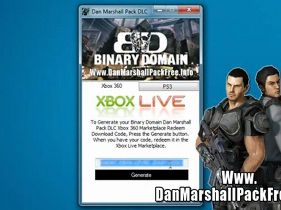 How to Get Binary Domain Dan Marshall Pack DLC Free!!