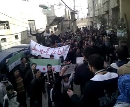 فري برس داريا مظاهرة جمعة سننتفض لأجلك بابا عمرو 24 2 2012