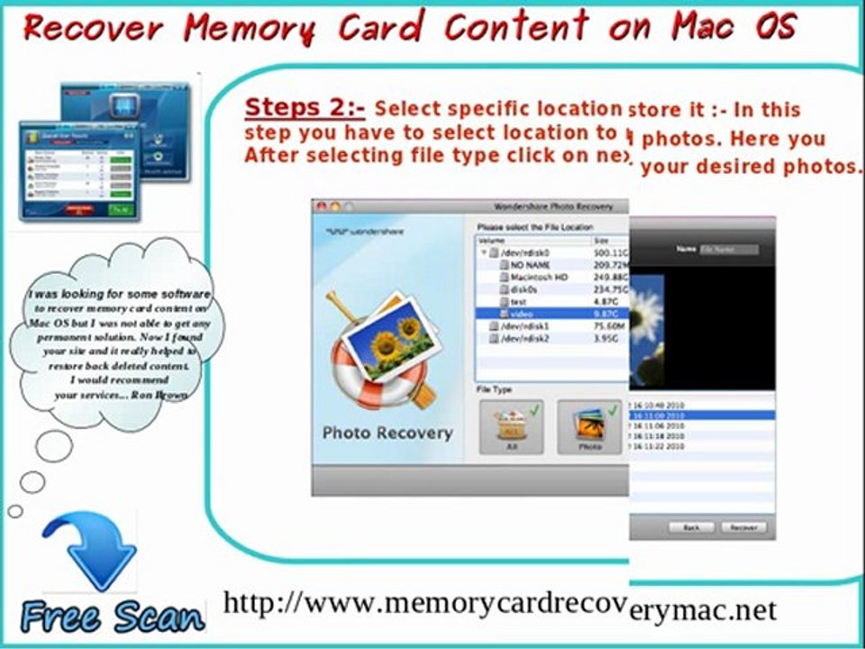 Get back your deleted files from memory card