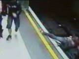 CCTV: Woman pushed onto Tube tracks at Leicester Square