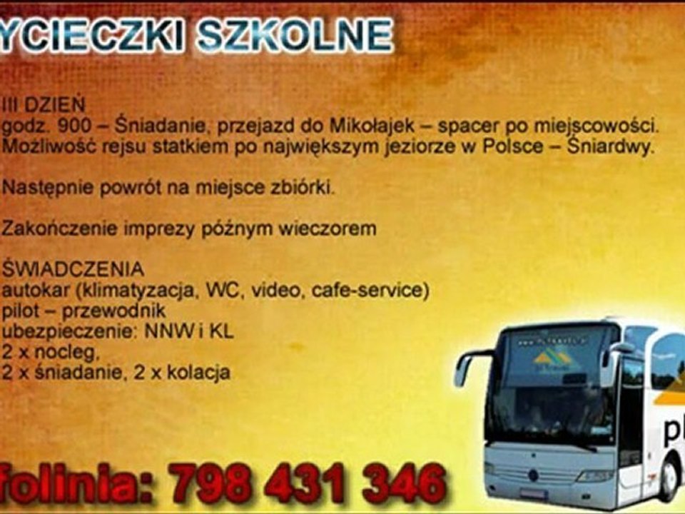 WYCIECZKA SZKOLNA - WARMIA I MAZURY