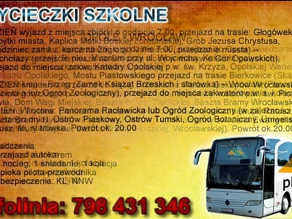 WYCIECZKA SZKOLNA - WROCŁAW, OPOLE