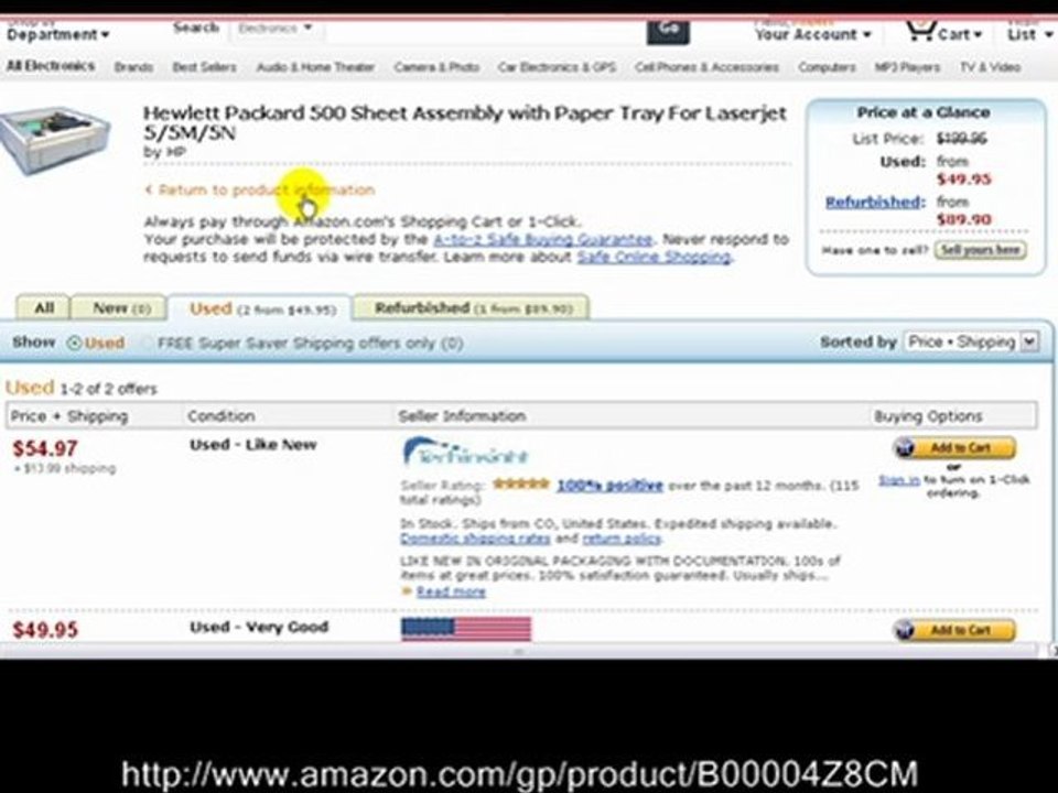 Hewlett Packard 500 Sheet Paper Tray For Laserjet 5-5M-5N