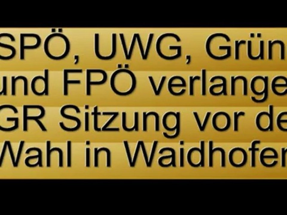 Antrag Gemeinderatssitzung vor der Wahl
