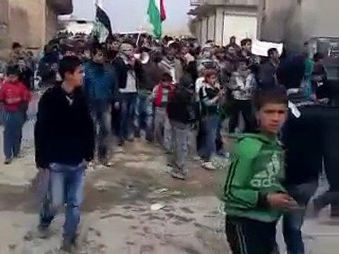 فري برس مظاهرة سرى كانيه من جامع البخاري جمعة لاجلك بابا عمرو 24 2 2012