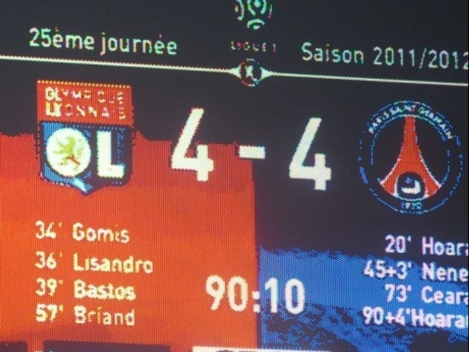 25e journée: Match fou entre Lyon et Paris