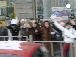 Une chaîne humaine anti-Poutine à Moscou à une...