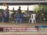 FARC anuncia liberación de 10 rehenes