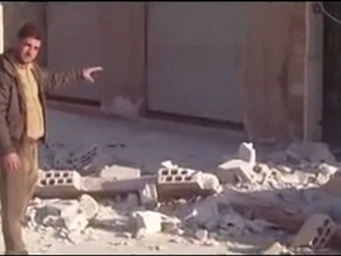 فري برس حماة المحتلة حلفايا آثار الدمار التي سببه القصف من كتائب الأسد26 2 2012