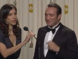 Dujardin backstage at Oscars following win