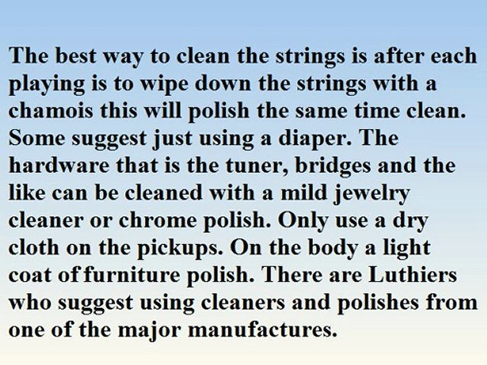 Guitar Cleaning And Maintenance