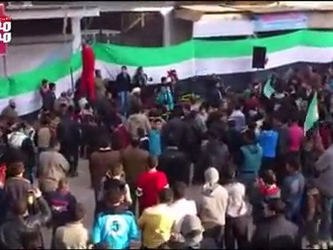 فري برس ادلب مظاهرة معرة مصرين 26 2 2012