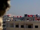 فري برس  معضمية الشام إنتشار القناصة  على أسطح المباني لقنص الناس العزل 26 02 2012