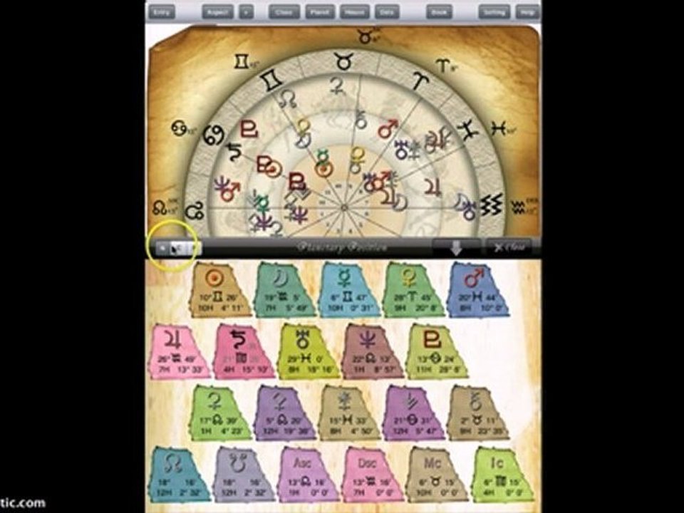 [iPad App] draw the birth chart by horoscope JIKU (progress chart)