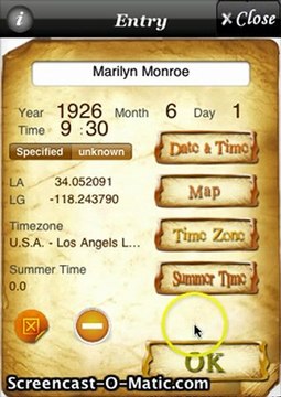 [iPhone App] draw the birth chart by horoscope JIKU for iPhone (customer book)