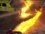 Daytona 500 2012 : J.P.Montoya HARD Crash into a jet dryer !