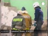 Apartment block collapses after gas... - no comment