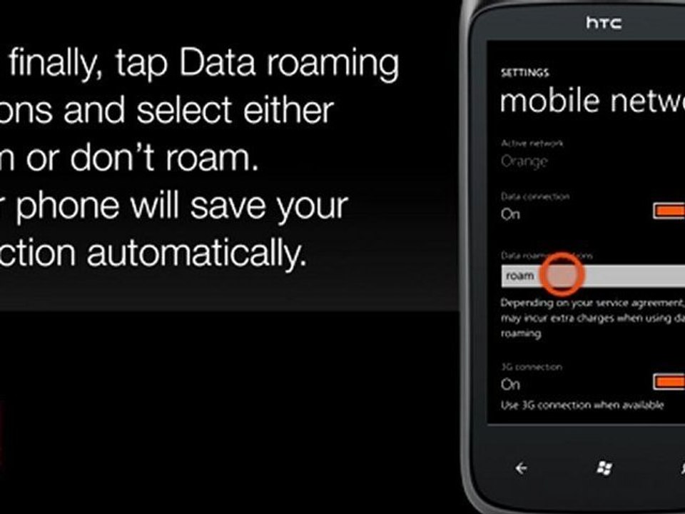 [EN] HTC Mozart : enable or disable roaming