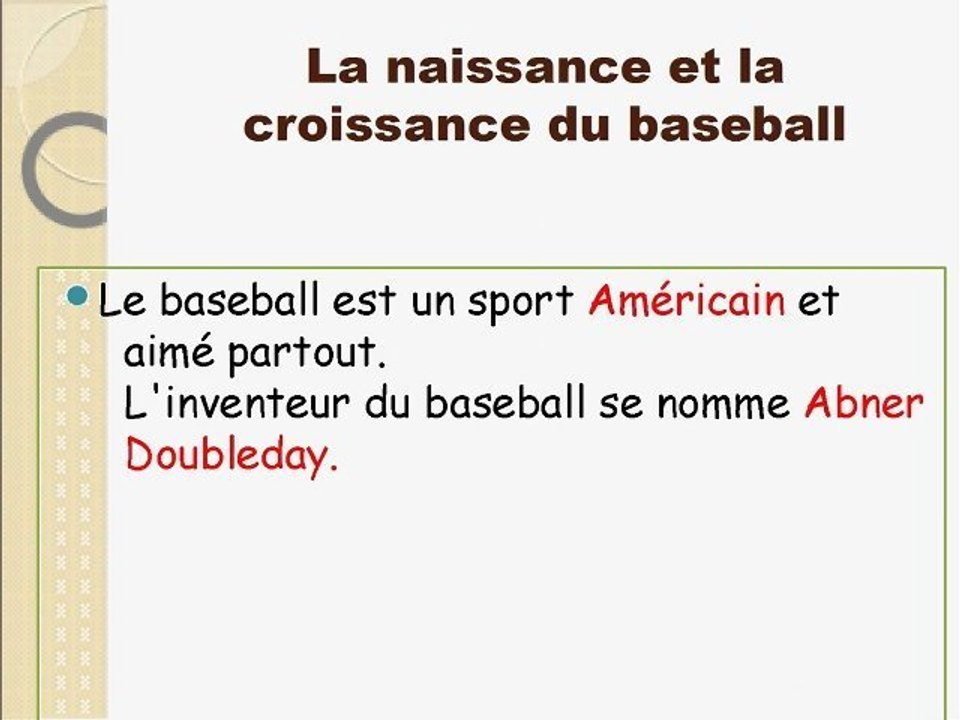 L'histoire du baseball