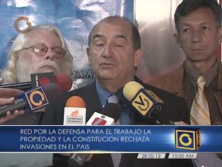 Red por la Defensa para el Trabajo y la Propiedad asegura que gobierno promueve invasiones