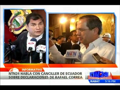 Canciller ecuatoriano habla para NTN24 acerca del perdón de Correa a El Universo