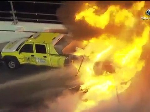 NASCAR Sprint Cup Daytona 500 2012 Massive crash Montoya + Huge fire jet dryer