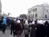 فري برس دمشق مظاهرة حاشدة أمام جامع الماجد كتشييع رمزي للشهيد 28 2 2012