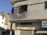 فري برس  حمص تلبيسة احدى القدائف على المنازل الأمنة في المدينة  25 2 2012 ج2