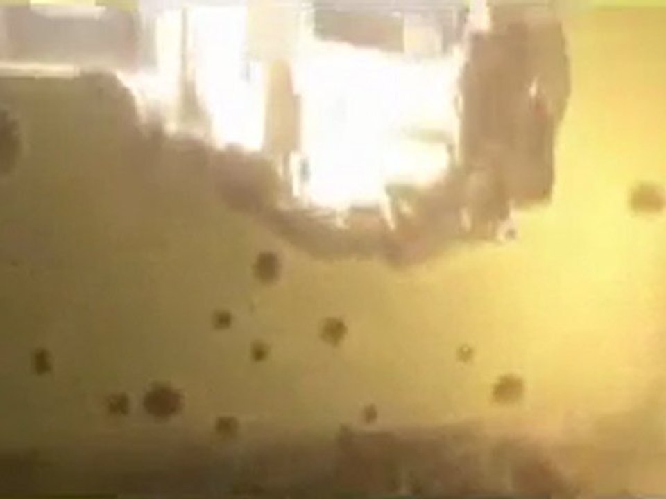 فري برس  حمص تلبيسة احدى القدائف على المنازل الأمنة في المدينة  25 2 2012 ج1