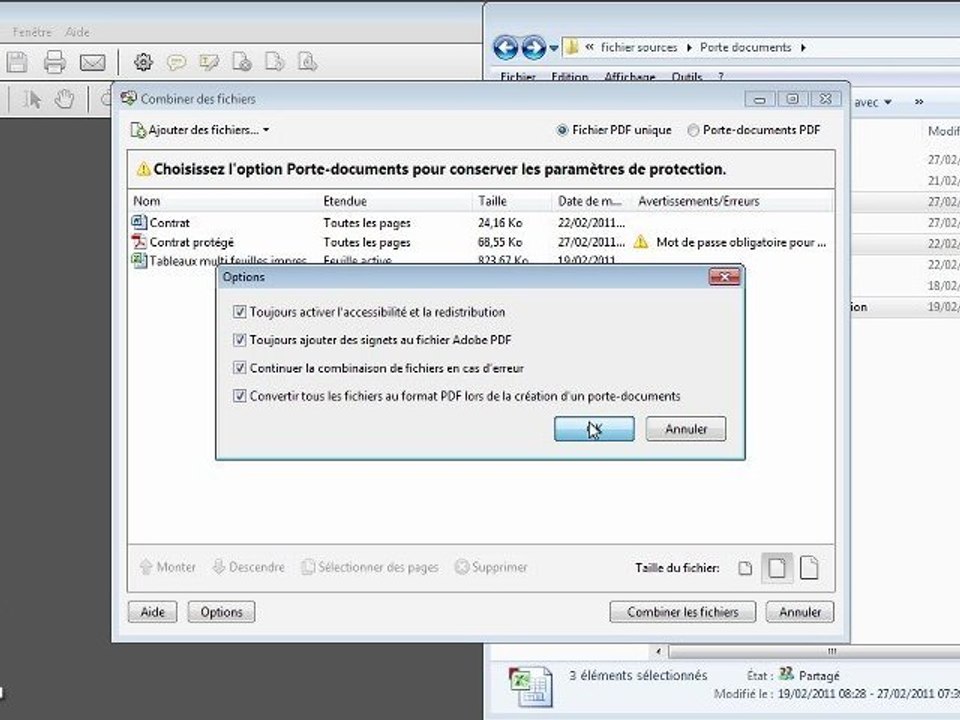 Adobe Acrobat X : Portfolio et conversion en PDF