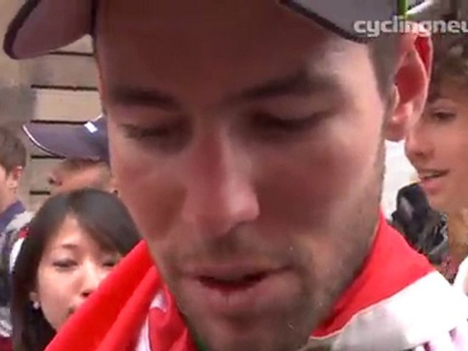 Mark Cavendish speaks after winning green jersey at Tour de France stage 21