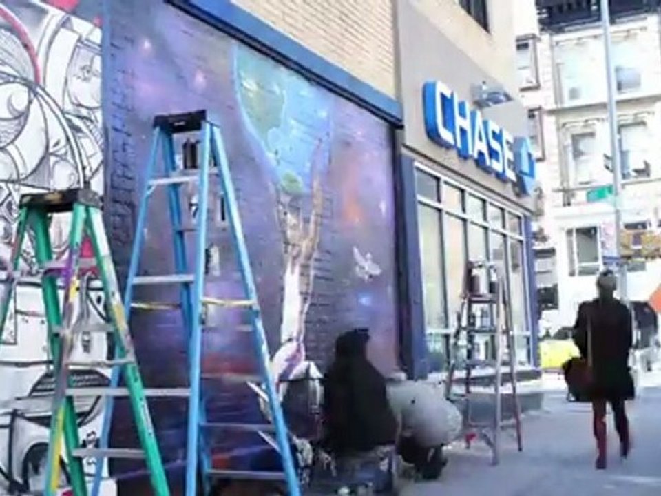 Graff illustrant Jeremy Lin sur un mur de New York