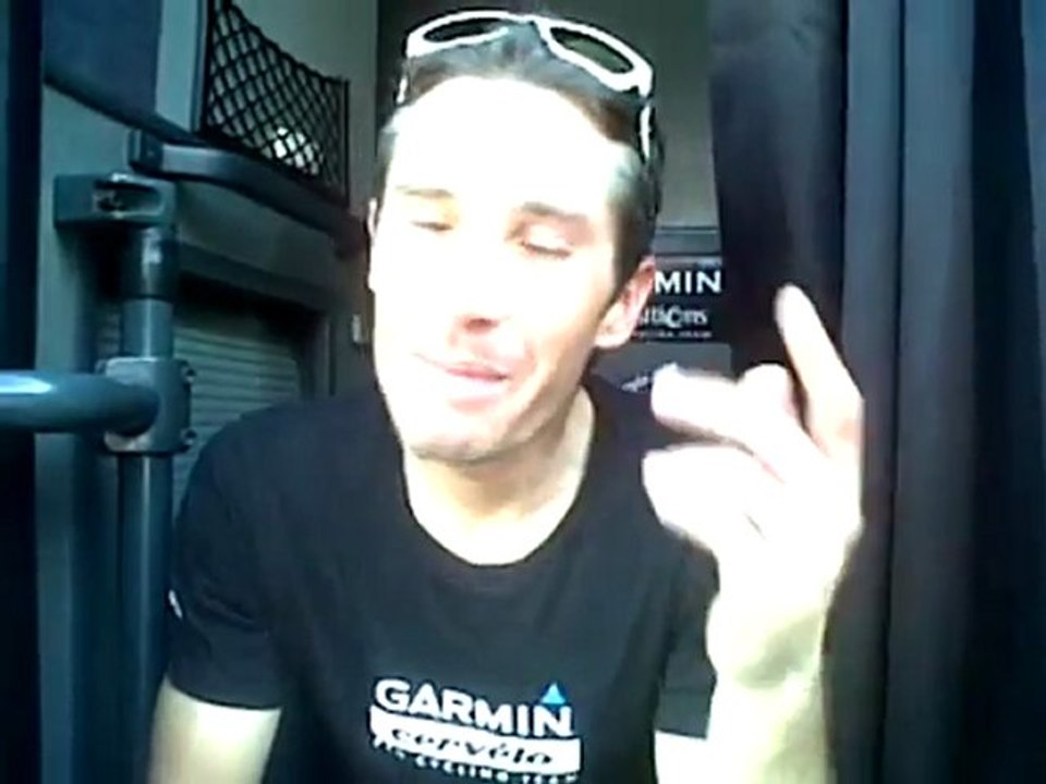 Christophe Le Mevel speaks after stage 17 of the 2011 Giro d'Italia