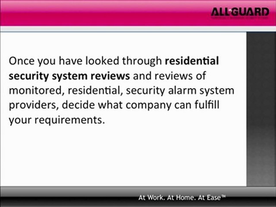 Residential Security Systems Reviews | Suggestions For Choosing A Provider
