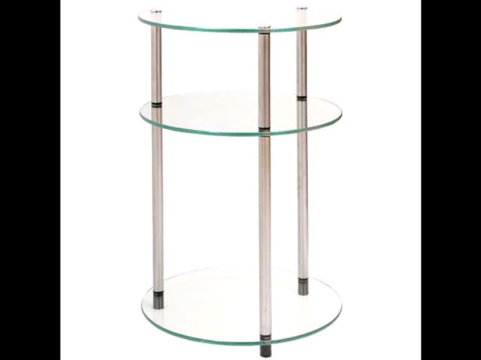 Round Glass Top End Table