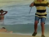 Drunk Lady Washes Up On Beach