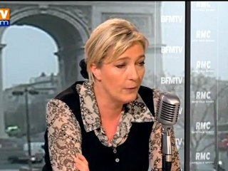 Le Pen sur BFMTV : Hollande et Sarkozy "mènent exactement la même politique"