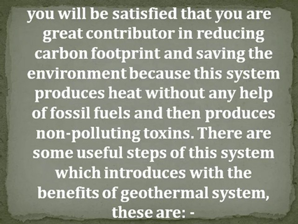 Know the facts of geothermal system