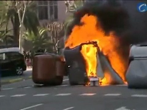 Incidentes y cargas policiales tras la manifestación estudiantil de Barcelona