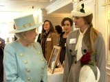 Queen jokes about hat on visit with Catherine and Camilla