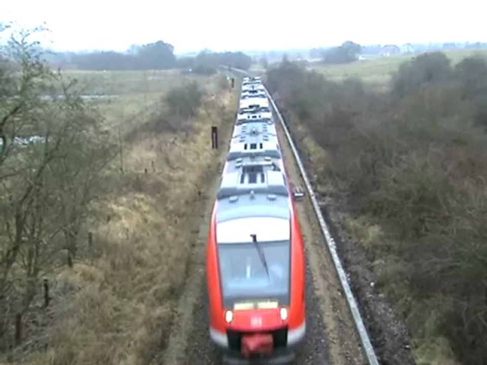Triebwagen nach Flensburg von Kiel kommend