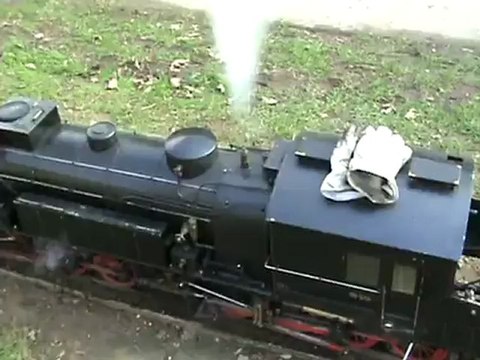 Kinder BR216 fährt in den Bahnhof ein und BR96 bläst ab