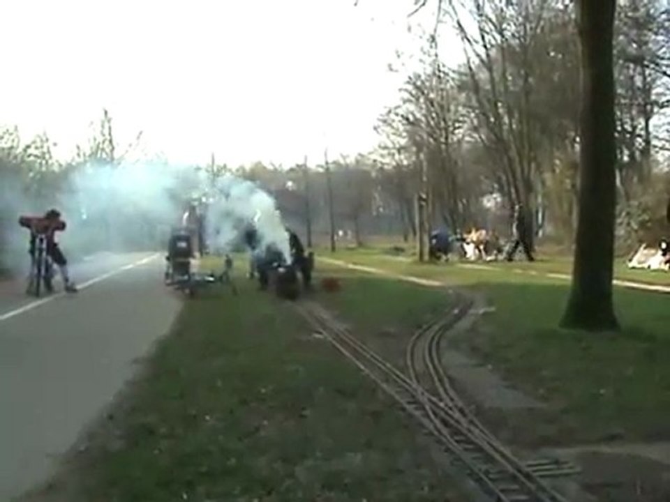 Hbf Stadtpark Leverkusen: BR96 fährt mit Publikumszug ab